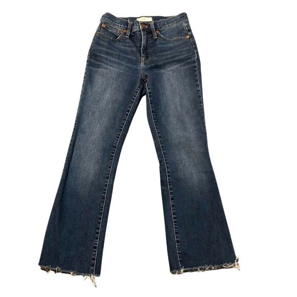 Madewell Denim - Madewell Jeans 25 Cali Demi Boot Dark Blue Mid Rise Raw Hem